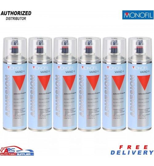 6x Monofil Vario+ Adhesion Promoter 500ml Aerosol - Ideal for Plastics & Metal